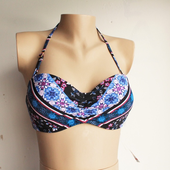 Bra Sized Underwire Convertible Bandeau Bikini Top - Picture 2 of 4